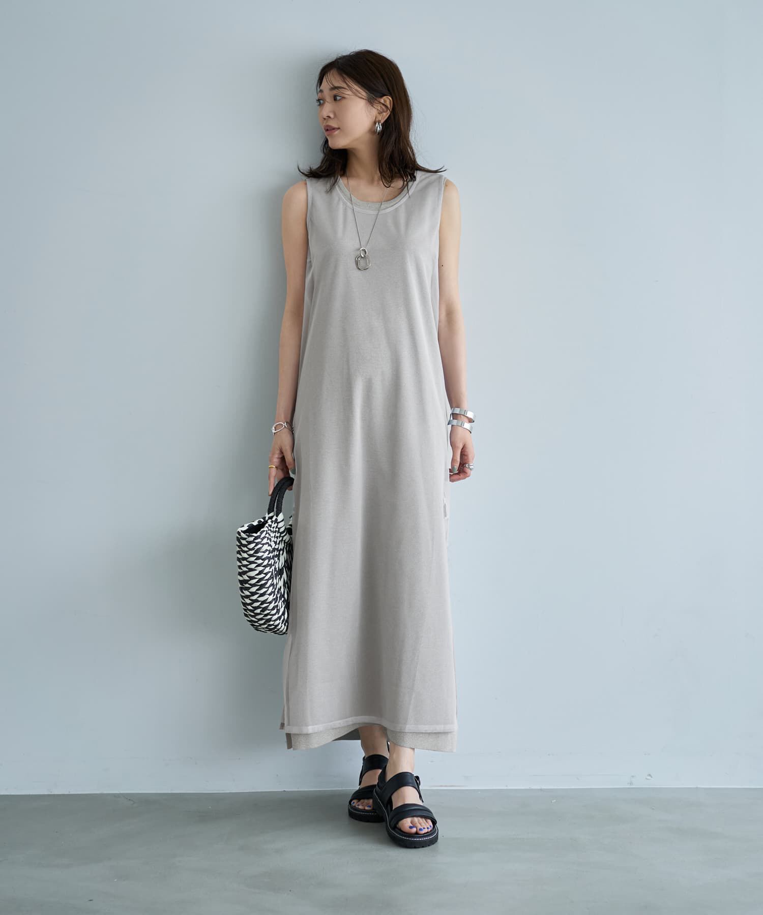 STYLE DELI「重ねて楽しむチュールオーバーワンピース」|ワンピース|アイスグレー