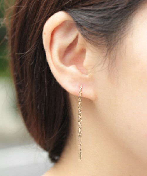  「K10 ダブルチェーンピアス」|ピアス|