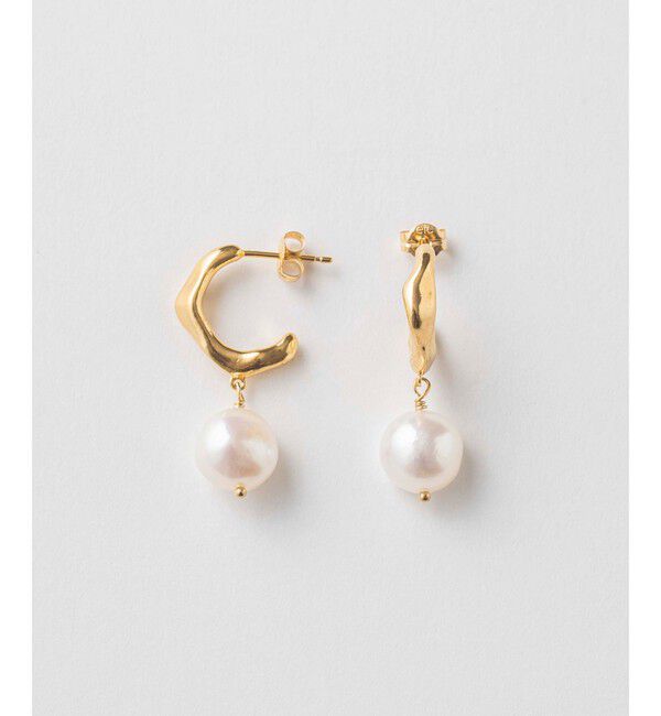 ete「パール フープピアス」|ピアス|イエローゴールド