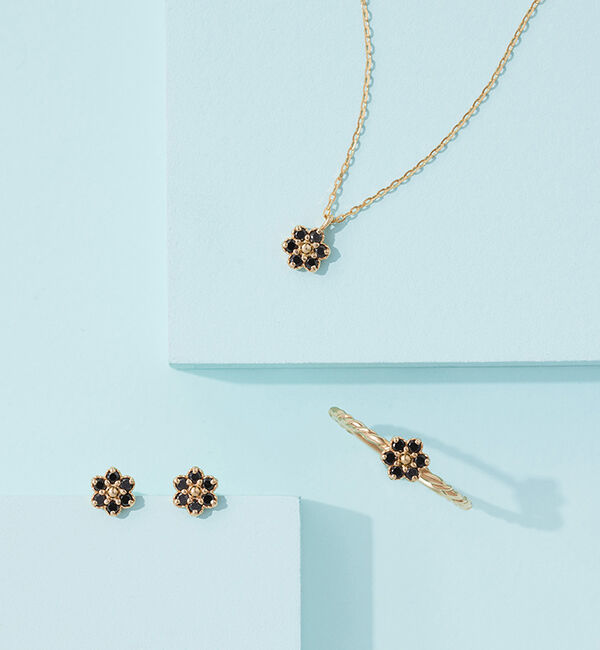 NOJESS「K10ブラックダイヤピアス」|ピアス|