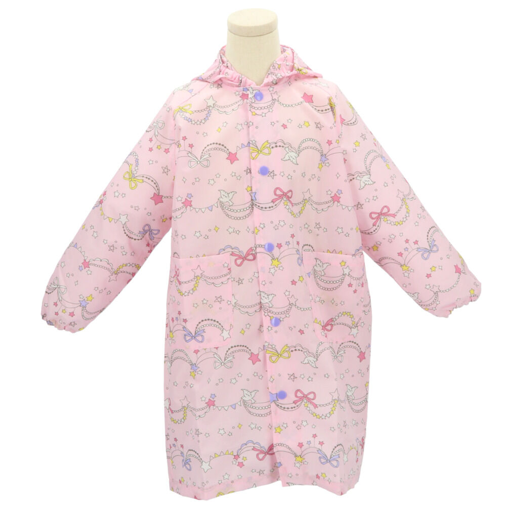 BACKYARD FAMILY「レインコート キッズ ランドセル対応 通販 女の子 撥水 クリア おしゃれ かわいい ジュニア」|その他ベビー用品|ピンク2