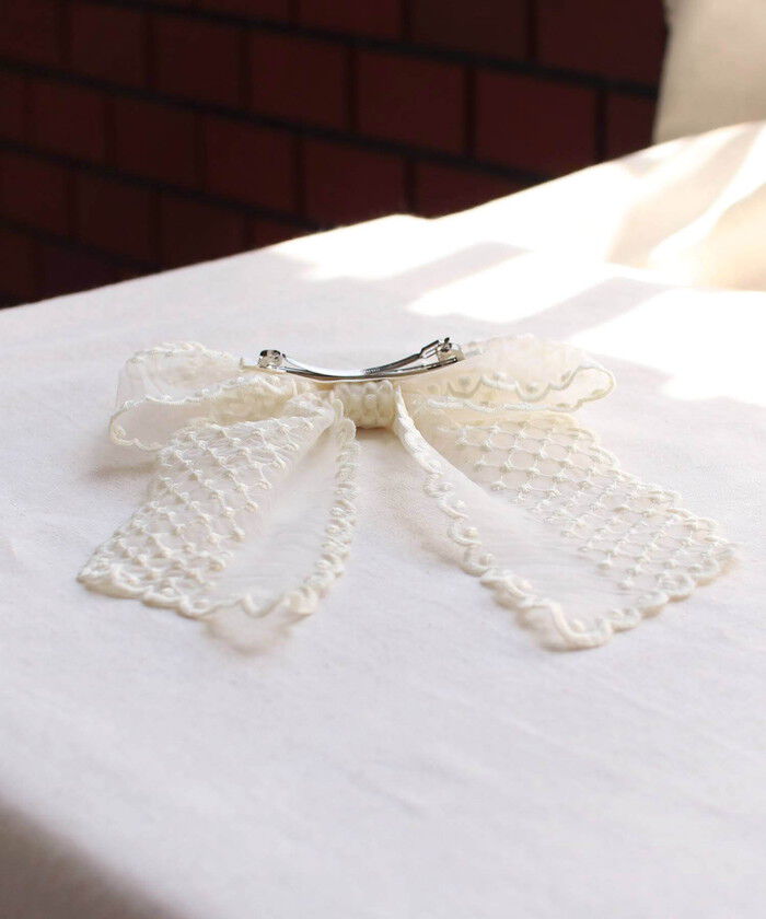 BACKYARD FAMILY「Rora バレッタ キッズ 通販 ミルフルル 髪飾り ヘアクリップ 髪留め リボン 大きめ レース」|その他|