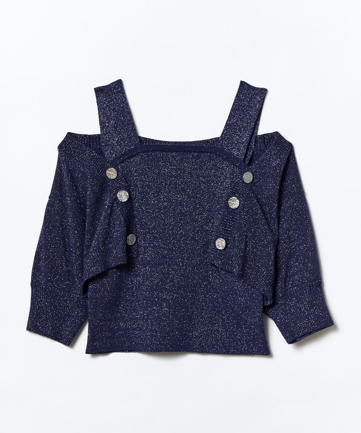 REDYAZEL「ボレロレイヤードデザインラメニット」|カーディガン|