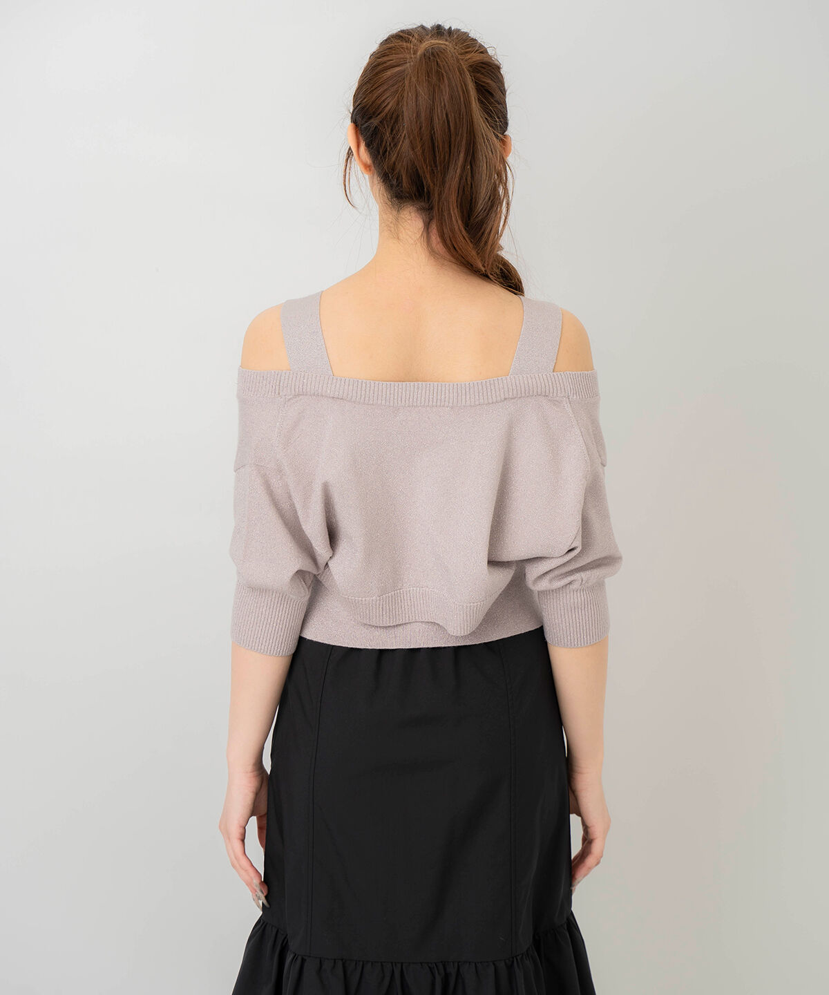 REDYAZEL「ボレロレイヤードデザインラメニット」|カーディガン|