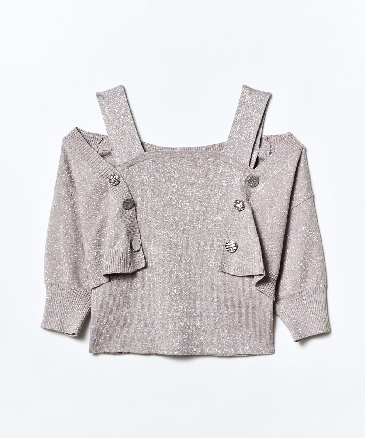 REDYAZEL「ボレロレイヤードデザインラメニット」|カーディガン|