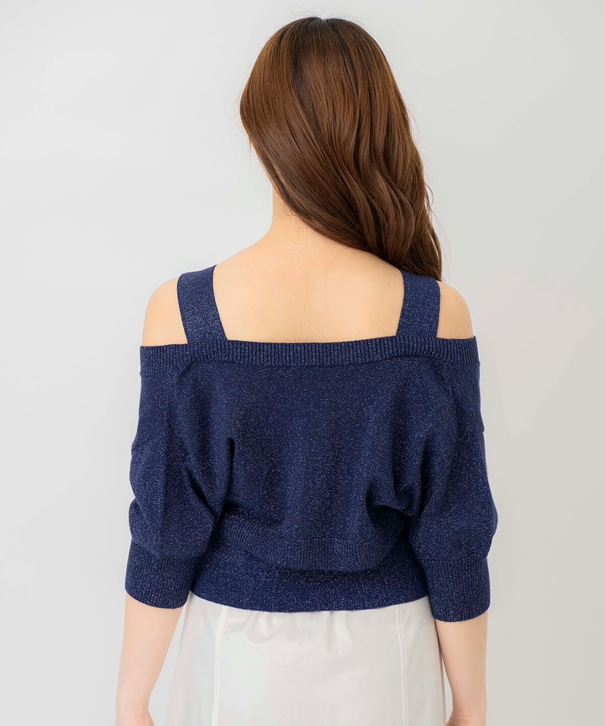 REDYAZEL「ボレロレイヤードデザインラメニット」|カーディガン|