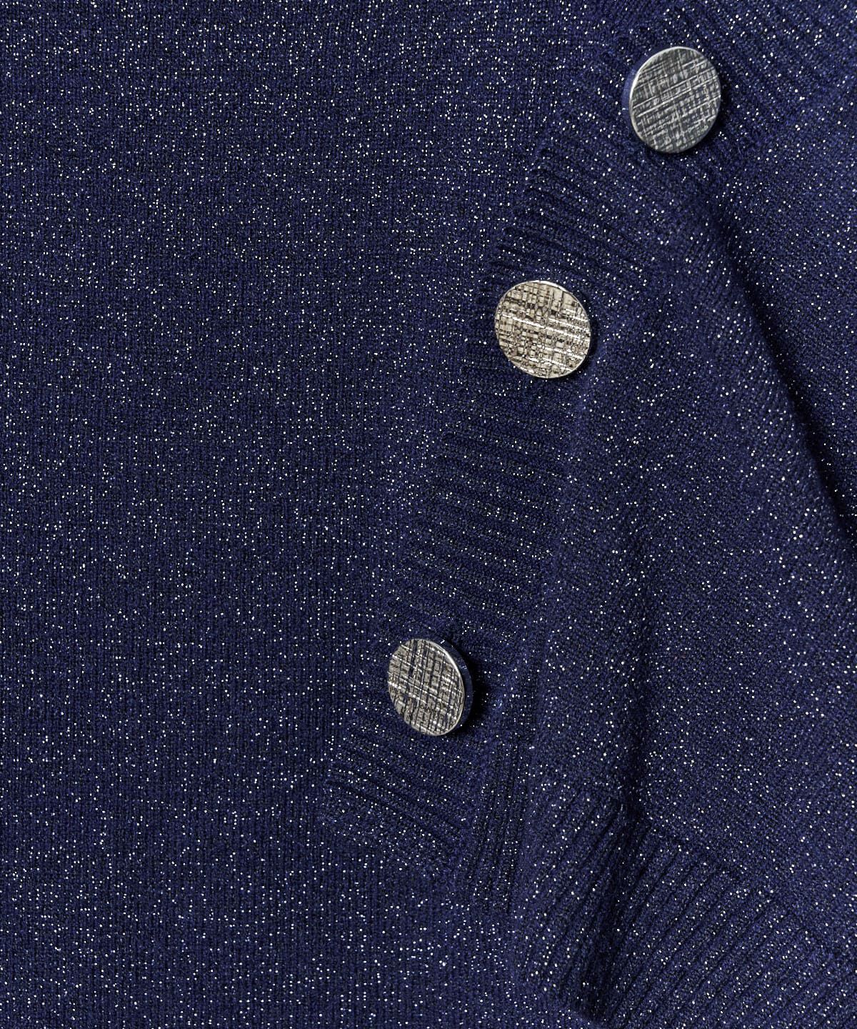 REDYAZEL「ボレロレイヤードデザインラメニット」|カーディガン|