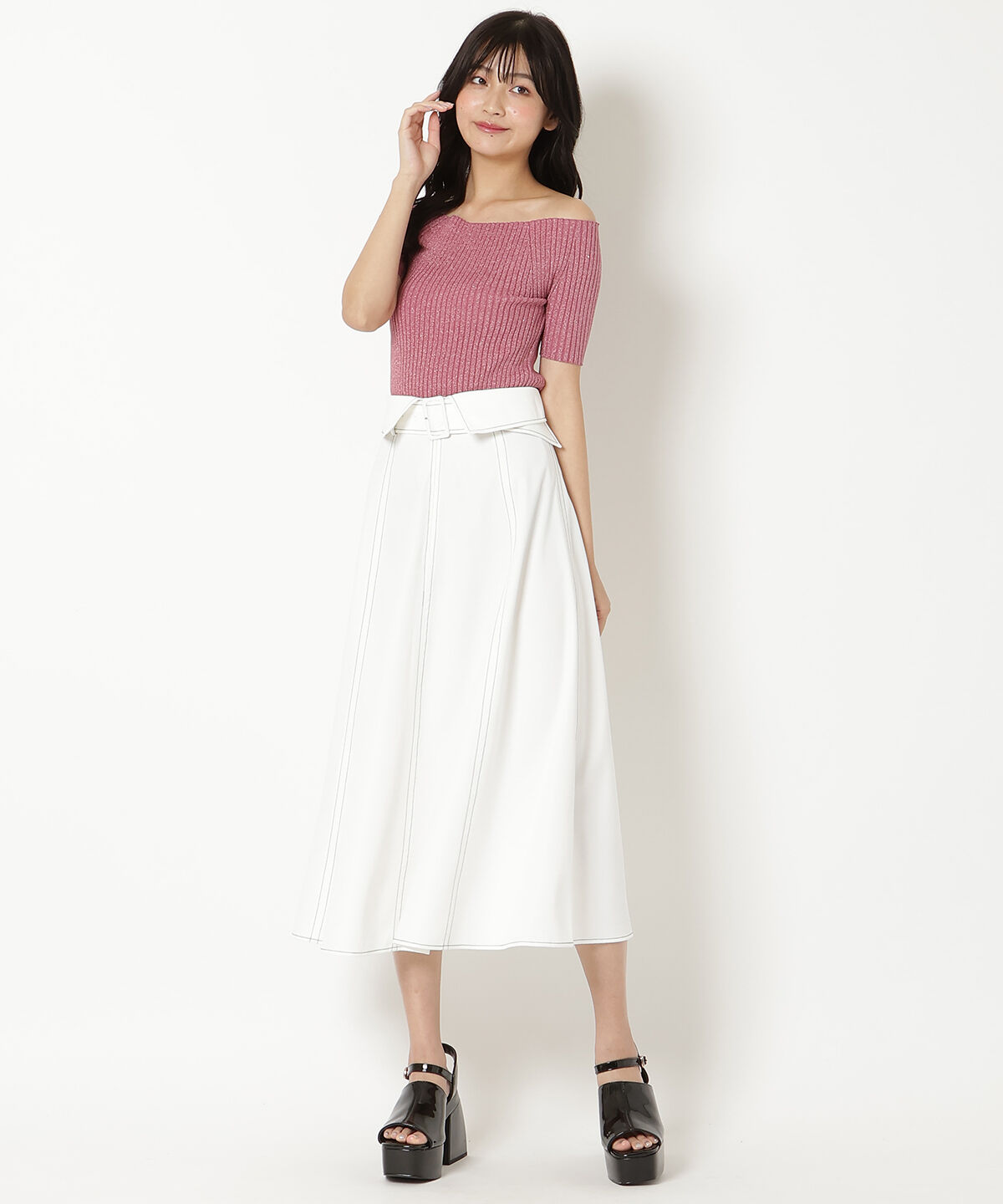 REDYAZEL「半袖リブニット」|ニット・セーター|