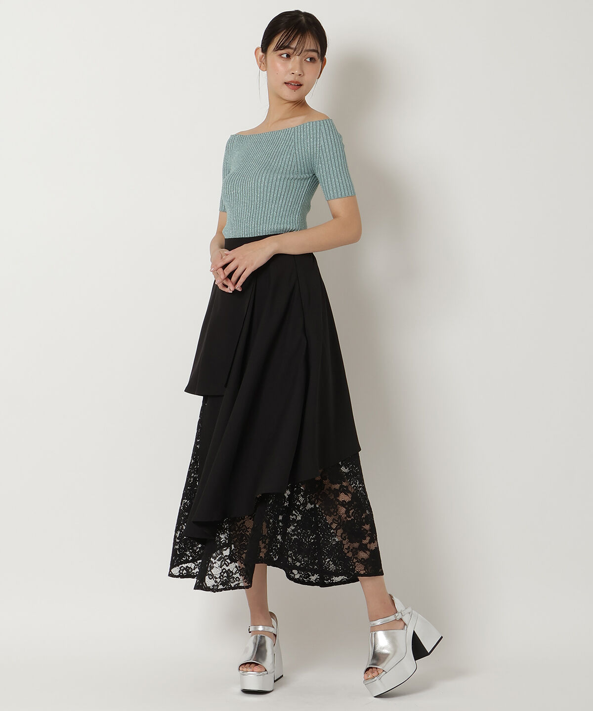 REDYAZEL「半袖リブニット」|ニット・セーター|