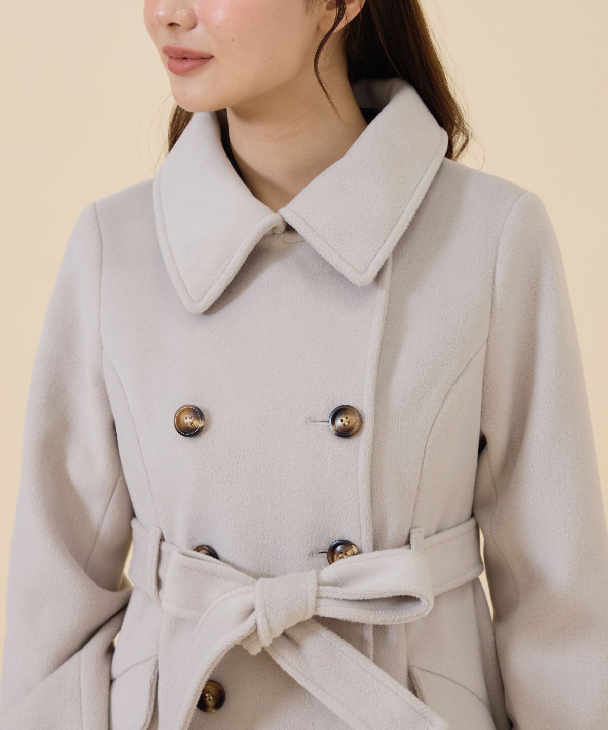 REDYAZEL「ウールライクダブルロングコート」|ステンカラーコート|