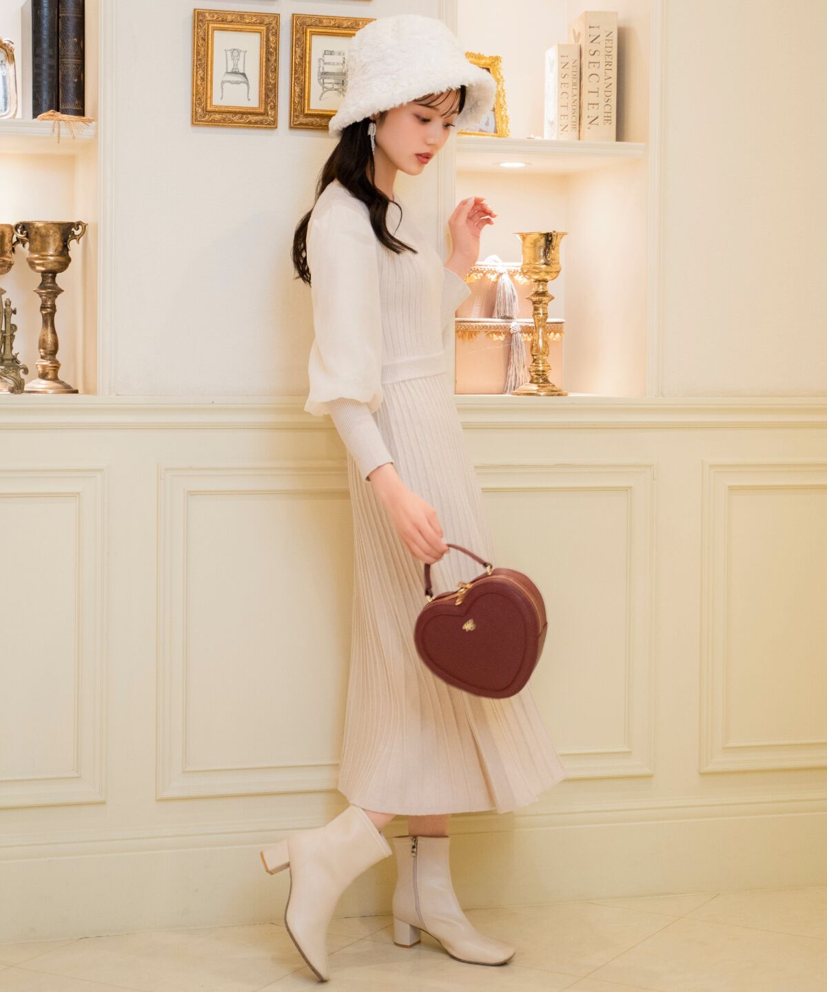 WILLSELECTION「袖オーガンジーニットワンピース」|ワンピース|