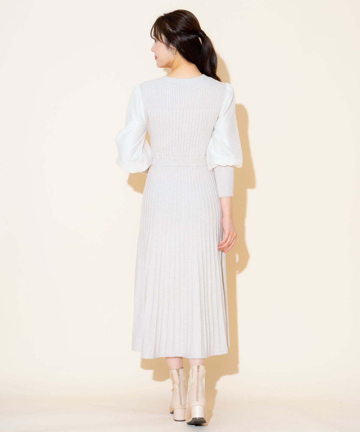 WILLSELECTION「袖オーガンジーニットワンピース」|ワンピース|