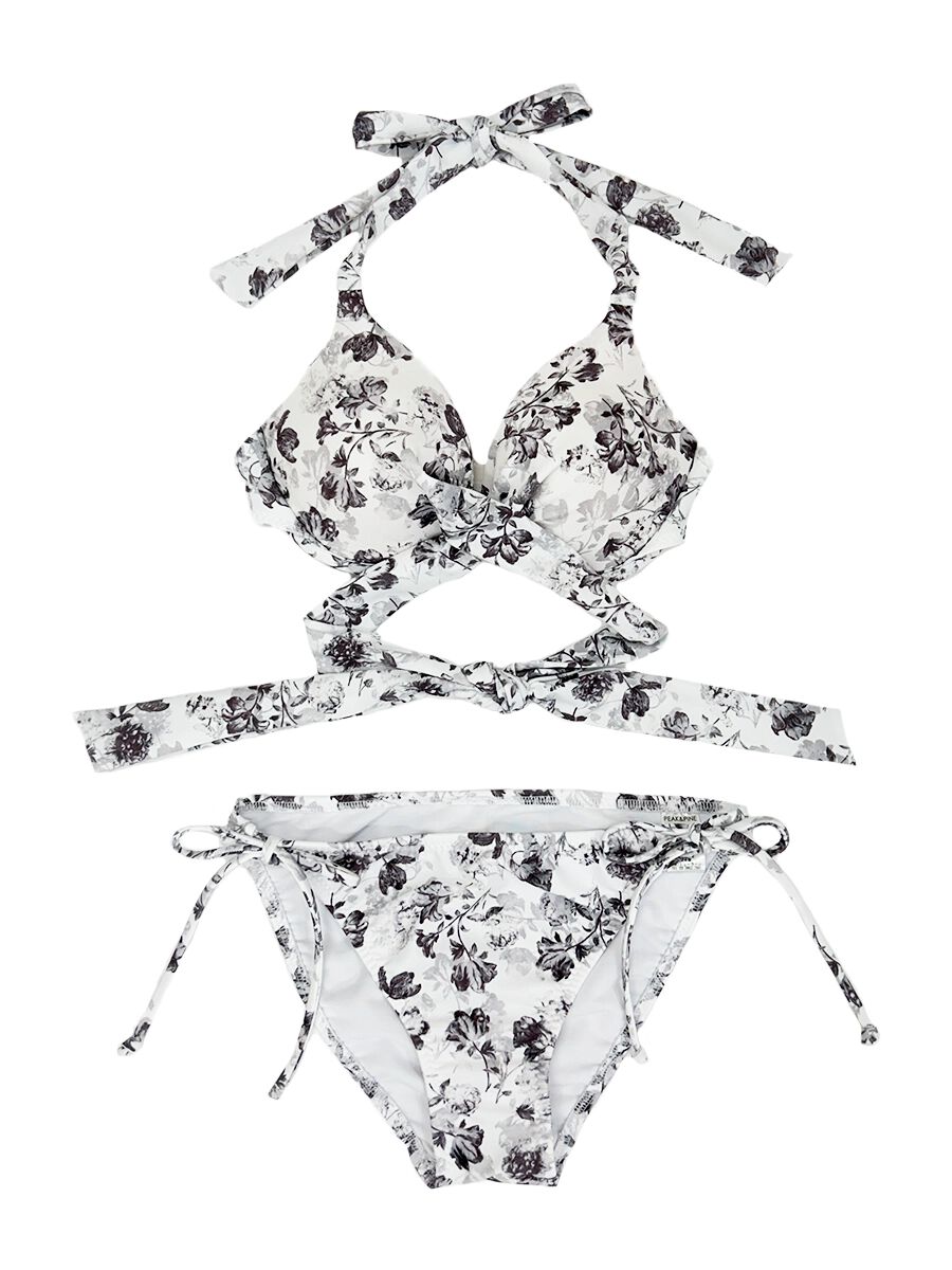 PEAK&PINE「アンティーク調フラワークロッシーワイヤービキニ」|ビキニ|