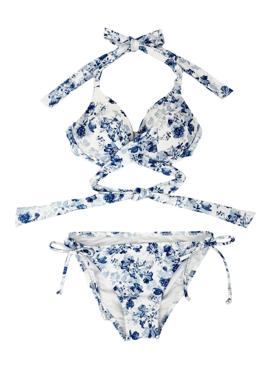 PEAK&PINE「アンティーク調フラワークロッシーワイヤービキニ」|ビキニ|