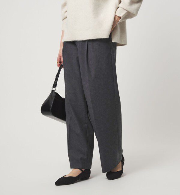 UNITED ARROWS green label relaxing「［size SHORT/TALLあり］キチントボトムス サキソニー ワイド パンツ」|スラックス|DK.GRAY