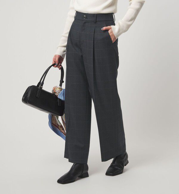 UNITED ARROWS green label relaxing「［size SHORT/TALLあり］キチントボトムス サキソニー ワイド パンツ」|スラックス|