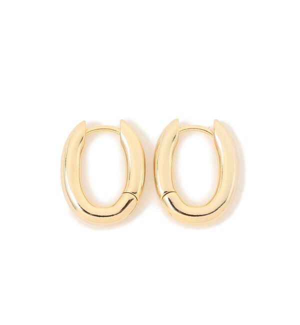 Ray BEAMS 「Ray BEAMS / ナカオレ オーバル フープ ピアス」|ピアス|GOLD