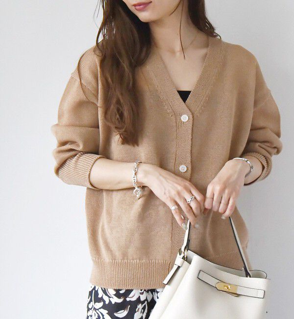 quaranciel「quaranciel:〈手洗い可能〉バルキー Vネック ニット カーディガン」|カーディガン|