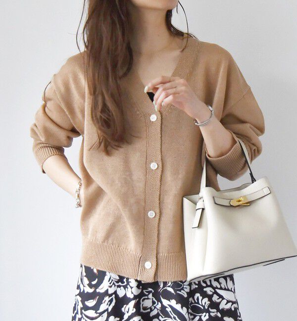 quaranciel「quaranciel:〈手洗い可能〉バルキー Vネック ニット カーディガン」|カーディガン|