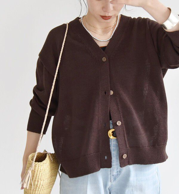 quaranciel「quaranciel:〈手洗い可能〉バルキー Vネック ニット カーディガン」|カーディガン|
