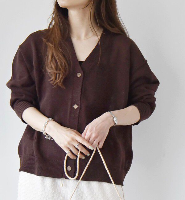 quaranciel「quaranciel:〈手洗い可能〉バルキー Vネック ニット カーディガン」|カーディガン|
