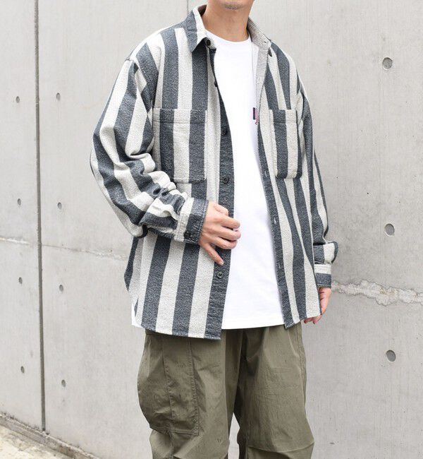 SHIPS any「【SHIPS any別注】sports wear: オーバーサイズ フランネル パターン プリント シャツ◇」|シャツ・ブラウス|ホワイト