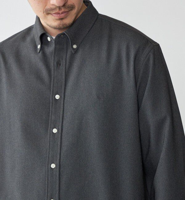 SHIPS「【WEB限定】SHIPS: ワンポイント ロゴ ライト デニムライク ツイル ボタンダウン シャツ」|シャツ・ブラウス|