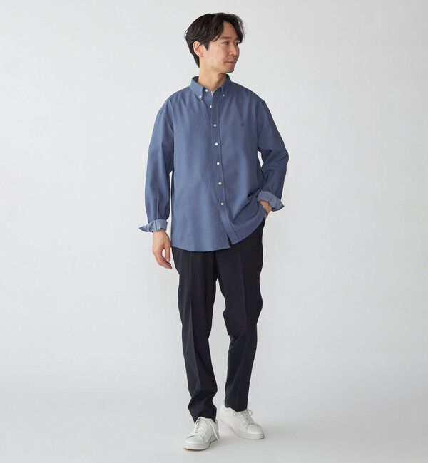 SHIPS「【WEB限定】SHIPS: ワンポイント ロゴ ライト デニムライク ツイル ボタンダウン シャツ」|シャツ・ブラウス|