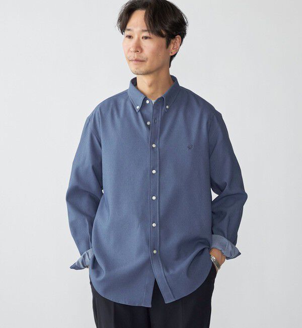 SHIPS「【WEB限定】SHIPS: ワンポイント ロゴ ライト デニムライク ツイル ボタンダウン シャツ」|シャツ・ブラウス|