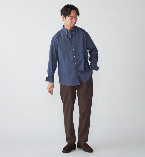 SHIPS「【WEB限定】SHIPS: ワンポイント ロゴ ライト デニムライク ツイル ボタンダウン シャツ」|シャツ・ブラウス|