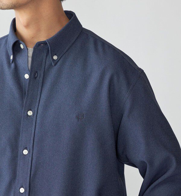 SHIPS「【WEB限定】SHIPS: ワンポイント ロゴ ライト デニムライク ツイル ボタンダウン シャツ」|シャツ・ブラウス|