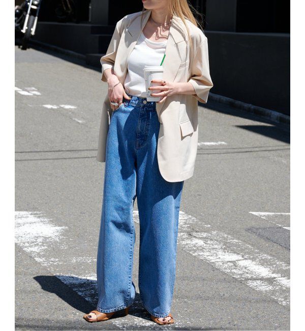 OUTDOOR PRODUCTS Usual Things「追加3 ULTライトデニムハイライズルーズ5PKT」|デニム|