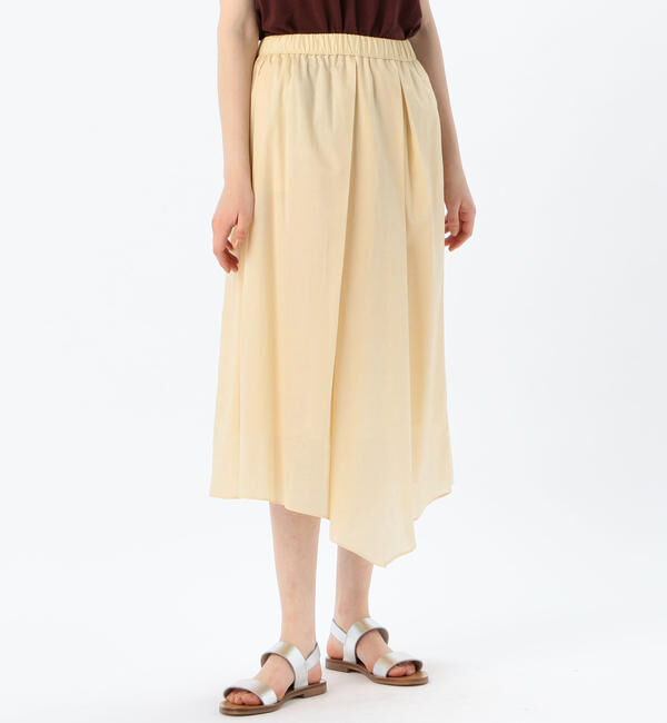 Ballsey「シアーローン アシンメトリーフレアスカート」|フレア|21 ライトイエロー