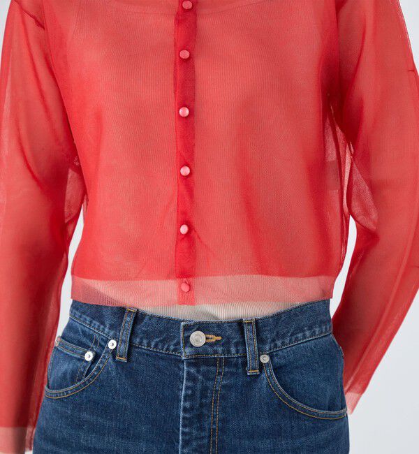 MACPHEE「シアーレイヤー クルーネックカーディガン」|カーディガン|