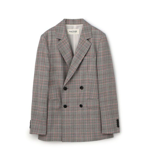美品⁂マカフィー⁂ダブルブレスト　テーラード　ジャケット　チェック　ライトウール ライトウールチェック ダブルブレストジャケット（MACPHEE）｜ルミネの