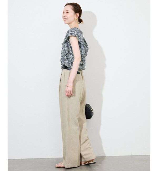 SLOBE IENA「《WEB限定/追加》フレンチフリルスリーブフラワーブラウス」|シャツ・ブラウス|