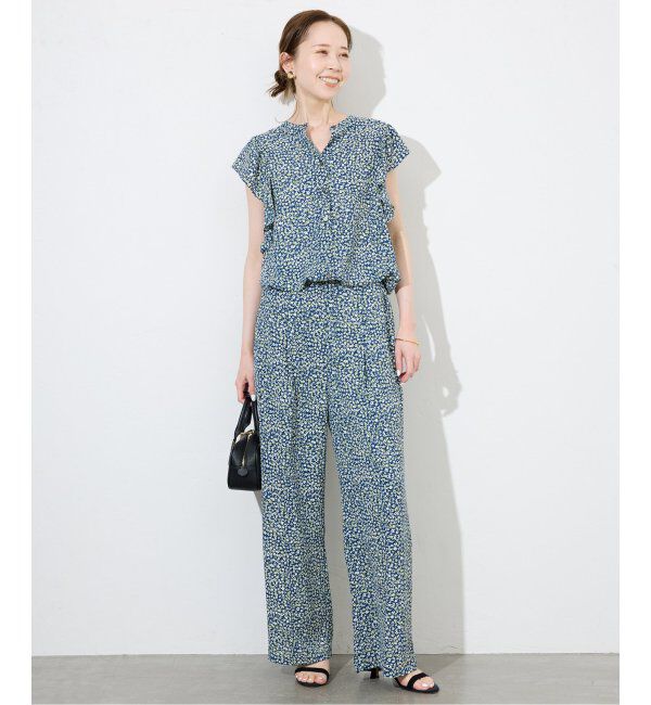 SLOBE IENA「《WEB限定/追加》フレンチフリルスリーブフラワーブラウス」|シャツ・ブラウス|