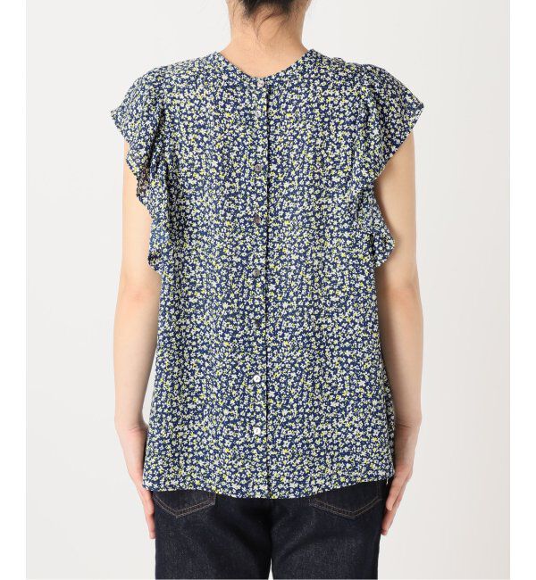 SLOBE IENA「《WEB限定/追加》フレンチフリルスリーブフラワーブラウス」|シャツ・ブラウス|