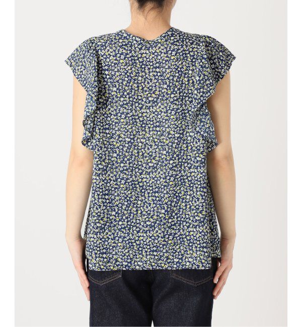 SLOBE IENA「《WEB限定/追加》フレンチフリルスリーブフラワーブラウス」|シャツ・ブラウス|