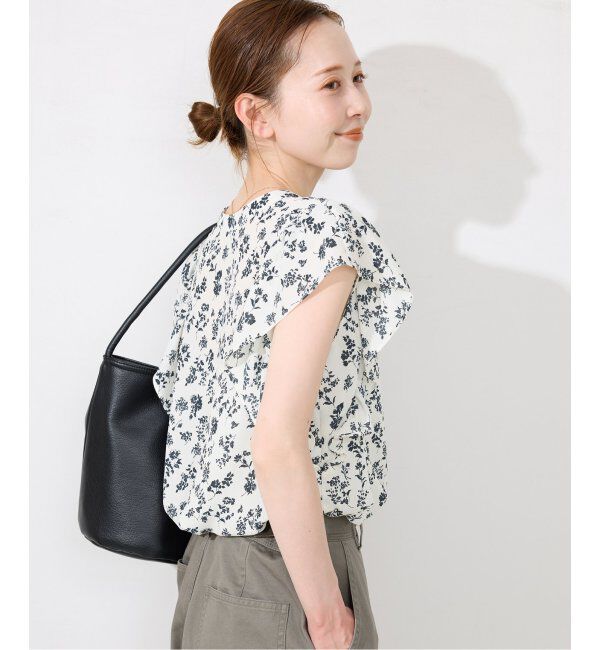 SLOBE IENA「《WEB限定/追加》フレンチフリルスリーブフラワーブラウス」|シャツ・ブラウス|