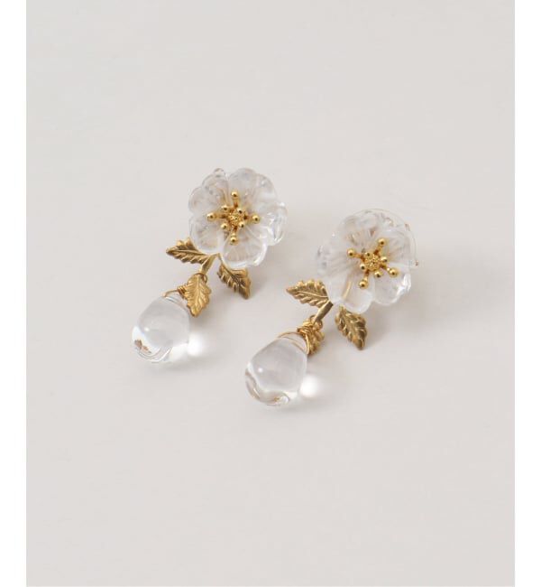 IENA LA BOUCLE「MONSHIRO/モンシロ ajisai drop ピアス(gray)」|ピアス|ゴールド