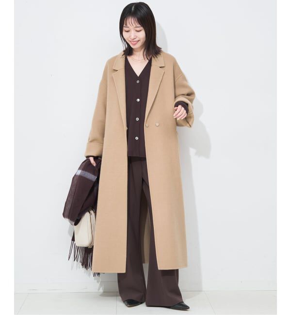 souple wool ダブルフェイスロングコート（SLOBE IENA）｜ルミネの