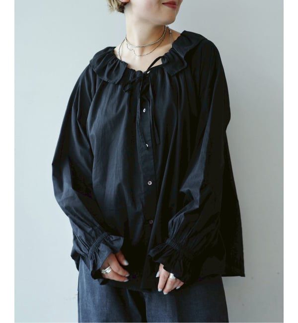 journal standard luxe「《追加》コットンローン フリルパフブラウス」|シャツ・ブラウス|ブラック