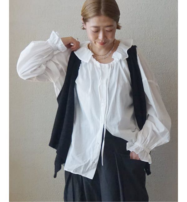 journal standard luxe「《追加》コットンローン フリルパフブラウス」|シャツ・ブラウス|