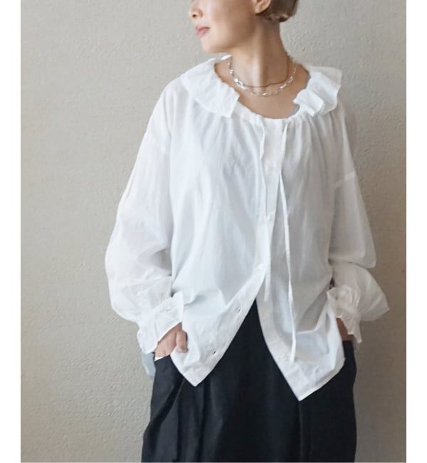 journal standard luxe「《追加》コットンローン フリルパフブラウス」|シャツ・ブラウス|ホワイト