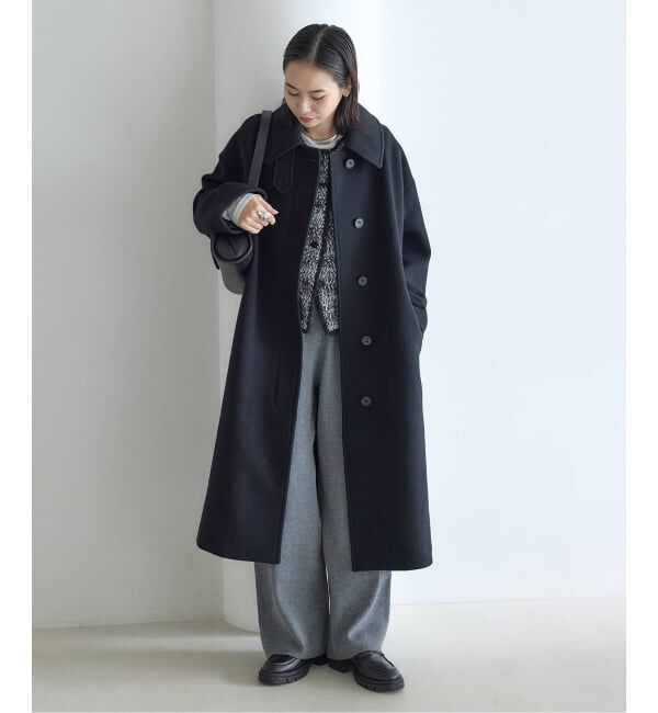 スーパー140ビーバーステンカラーコート　ブラック　新品未使用 追加2》スーパー140ビーバーステンカラーコート（JOURNAL STANDARD