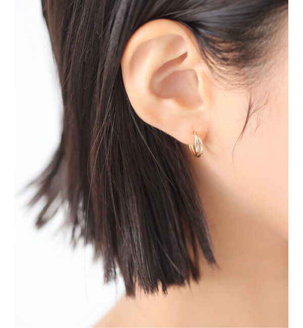 Lilas by Spick&Span「2ラインクロスバーピアス K10(両耳)」|ピアス|