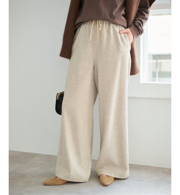 Spick and Span「《WEB限定 / 追加》ツイードイージーパンツ」|その他|ベージュ