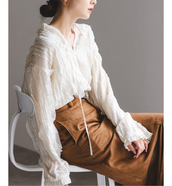NOBLE「フリルブラウス」|シャツ・ブラウス|ホワイト A
