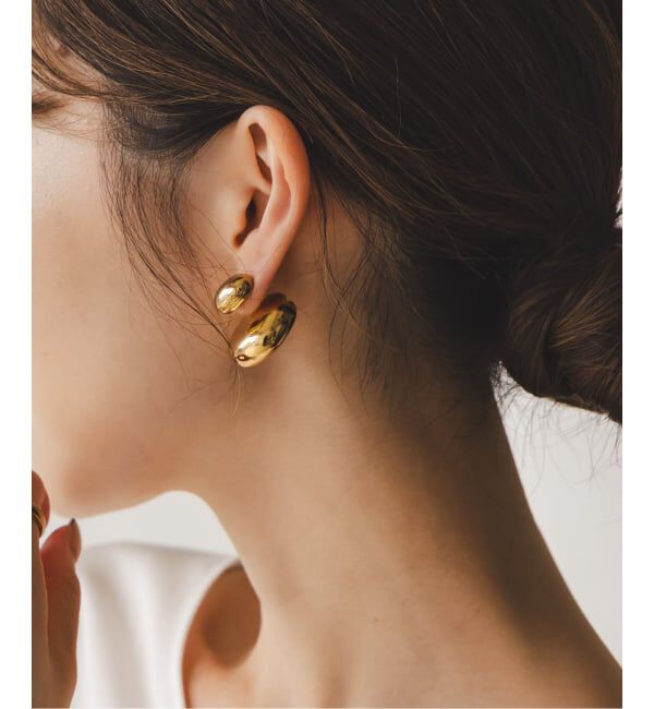 NOBLE「in mood/インムード STONE MOON BACK pierce(ゴールド)」|ピアス|